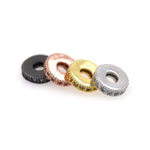 Disc Micro-Pavé Spacer Beads-Suitable For Bracelet Accessories