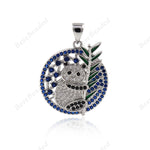 Panda Pendant,Multi-color CZ Stone Animal Necklace Charms,DIY Handmade Accessory 20x23mm - BestBeaded