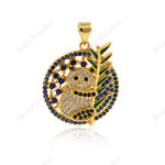 Panda Pendant,Multi-color CZ Stone Animal Necklace Charms,DIY Handmade Accessory 20x23mm - BestBeaded