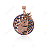 Panda Pendant,Multi-color CZ Stone Animal Necklace Charms,DIY Handmade Accessory 20x23mm - BestBeaded