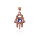 Hamsa Pendant, Hand of Fatima , Gold Plated Hamsa Eye Pendant , Hamsa necklace,    13x20mm
