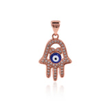 Hamsa Pendant, Hand of Fatima , Gold Plated Hamsa Eye Pendant , Hamsa necklace,    13x20mm