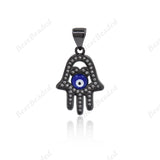 Hamsa Hand Evil Eye Pendant Faith Charms 13x20mm - BestBeaded