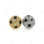 Football Beads,Crystal/CZ Sports Jewelry Charms,Men Bracelet Spacer Bead,DIY Findings 10mm/12mm - BestBeaded