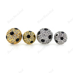 Football Beads,Crystal/CZ Sports Jewelry Charms,Men Bracelet Spacer Bead,DIY Findings 10mm/12mm - BestBeaded