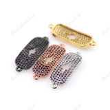 North Star Connector,Rainbow Cubic Zirconia Micro Pave,Brass Bead,DIY Jewelry Accessory 25x9mm - BestBeaded
