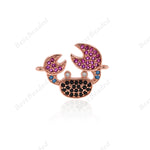 Crab Connector,Multi-color CZ/Crystal Marine Life Charm,DIY Jewelry Making Supplies 21x16mm - BestBeaded
