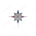 Star Charm,Multi-color CZ Stone North Star Connector Link for DIY Jewelry Making Supplies 23x18mm - BestBeaded