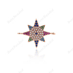 Star Charm,Multi-color CZ Stone North Star Connector Link for DIY Jewelry Making Supplies 23x18mm - BestBeaded
