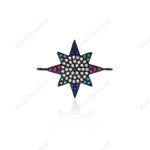 Star Charm,Multi-color CZ Stone North Star Connector Link for DIY Jewelry Making Supplies 23x18mm - BestBeaded