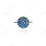 Evil Eye Connector,Turquoise CZ Stone Hamsa Eye Bracelet Charms,DIY Jewelry Accessory 14x9mm - BestBeaded