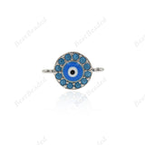Evil Eye Connector,Turquoise CZ Stone Hamsa Eye Bracelet Charms,DIY Jewelry Accessory 14x9mm - BestBeaded