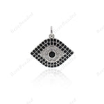 Evil Eye Pendant Plated Metal Bead DIY Jewelry Findings 21x16mm - BestBeaded
