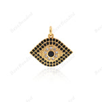 Evil Eye Pendant Plated Metal Bead DIY Jewelry Findings 21x16mm - BestBeaded