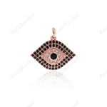 Evil Eye Pendant Plated Metal Bead DIY Jewelry Findings 21x16mm - BestBeaded