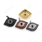 Evil Eye Pendant Plated Metal Bead DIY Jewelry Findings 21x16mm - BestBeaded