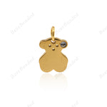 Stainless Steel Cute Teddy Bear Pendant Bracelet Charms 10x12mm - BestBeaded