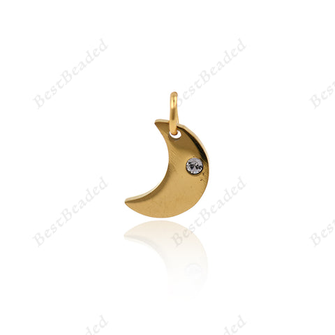Moon Charm,Stainless Steel Crescent Pendant Accessories 8x12mm - BestBeaded