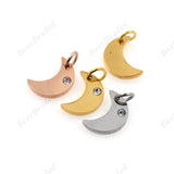 Moon Charm,Stainless Steel Crescent Pendant Accessories 8x12mm - BestBeaded