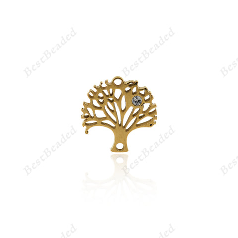 Stainless Steel Tree of Life Pendant Accessory 14x15mm - BestBeaded