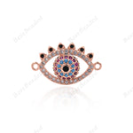 Evil Eye Connector,CZ Stone Eye Link Charm,Brass Spacer Bead,DIY Handmade Findings 22x13mm - BestBeaded