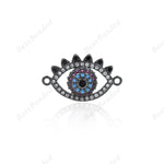 Evil Eye Connector,CZ Stone Eye Link Charm,Brass Spacer Bead,DIY Handmade Findings 22x13mm - BestBeaded