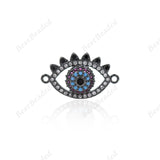 Evil Eye Connector,CZ Stone Eye Link Charm,Brass Spacer Bead,DIY Handmade Findings 22x13mm - BestBeaded