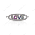 Love Connector,Oval Shape Pendant,Bracelet Charms,DIY Jewelry Accessory 32x10mm - BestBeaded