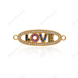 Love Connector,Oval Shape Pendant,Bracelet Charms,DIY Jewelry Accessory 32x10mm - BestBeaded
