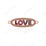 Love Connector,Oval Shape Pendant,Bracelet Charms,DIY Jewelry Accessory 32x10mm - BestBeaded