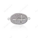 Jesus Cross Connector/Link,Oval Shape Pendant,Brass Spacer Bead,Jewelry Findings 30x15mm - BestBeaded