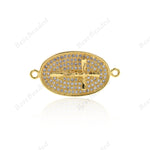 Jesus Cross Connector/Link,Oval Shape Pendant,Brass Spacer Bead,Jewelry Findings 30x15mm - BestBeaded