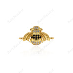 Bee Wasp Connector,Insect Charm,Bracelet Links,Plated Brass Beads,DIY Jewelry Supplies 22x12mm - BestBeaded