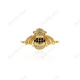 Bee Wasp Connector,Insect Charm,Bracelet Links,Plated Brass Beads,DIY Jewelry Supplies 22x12mm - BestBeaded