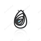 Evil Eye Pendant CZ Stone Drop Shape Connector Supplies 18x25mm - BestBeaded