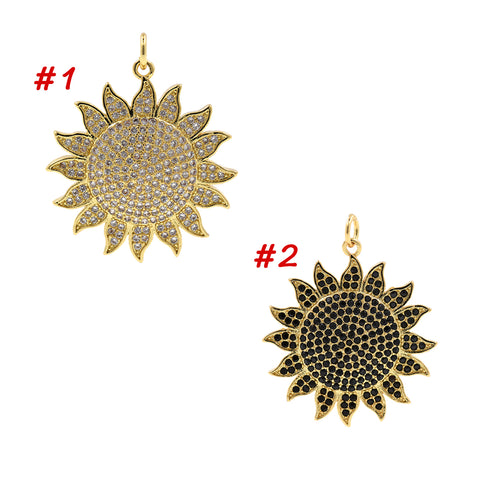 Shiny Sun Pendant Sun Necklace Charms Jewelry Accessories 26mm - BestBeaded