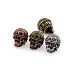 Skull Head Charm,Micro Pave CZ Stone Hat Skull Spacer Beads,Men Bracelet Charms,DIY Jewelry Accessory 11x13mm - BestBeaded