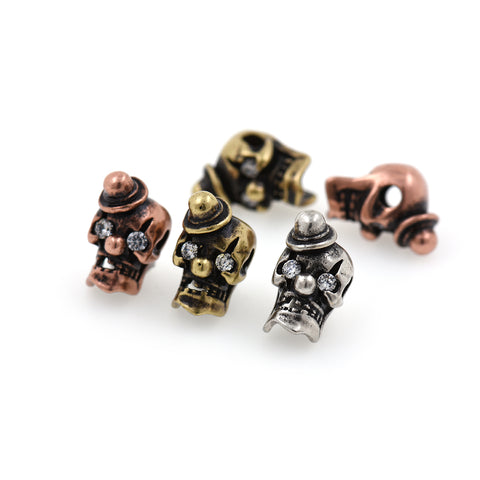 Shiny Clown Skull Zircon Beads-Jewelry Making Accessories   8x13x9mm