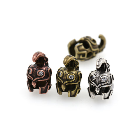 Shiny Warrior Helmet Zircon Beads-Jewelry Making Accessories   9.5x15x9mm