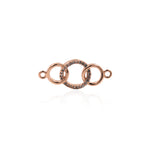 Delicate Micro-Pavé Circular Connectors-Jewelry Making Accessories  25x10mm