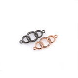 Delicate Micro-Pavé Circular Connectors-Jewelry Making Accessories  25x10mm