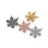 Exquisite Micropave Snowflake Connector-Jewelry Making Accessories   21x21mm