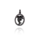 Shiny Oval Micro Pavé Dolphin Pendant-Jewelry Making Accessories   14x20mm