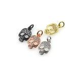 Shiny Micropavé Skull Pendant-Jewelry Making Accessories   8x13mm