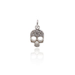 Shiny Micropavé Skull Pendant-Jewelry Making Accessories   8x13mm
