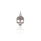Shiny Micropavé Skull Pendant-Jewelry Making Accessories   8x13mm