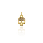 Shiny Micropavé Skull Pendant-Jewelry Making Accessories   8x13mm
