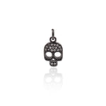 Shiny Micropavé Skull Pendant-Jewelry Making Accessories   8x13mm