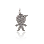 Shiny Micropavé Boy Pendant-Jewelry Making Accessories   12x21mm