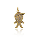 Shiny Micropavé Boy Pendant-Jewelry Making Accessories   12x21mm